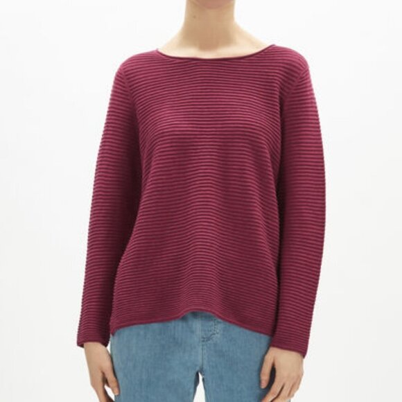 NWT Eileen Fisher Organic Linen Cotton Jewel Neck Ribbed Boxy Sweater Sz. PL - Picture 3 of 4